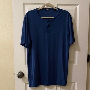Theory Men's Blue Henley Shirt